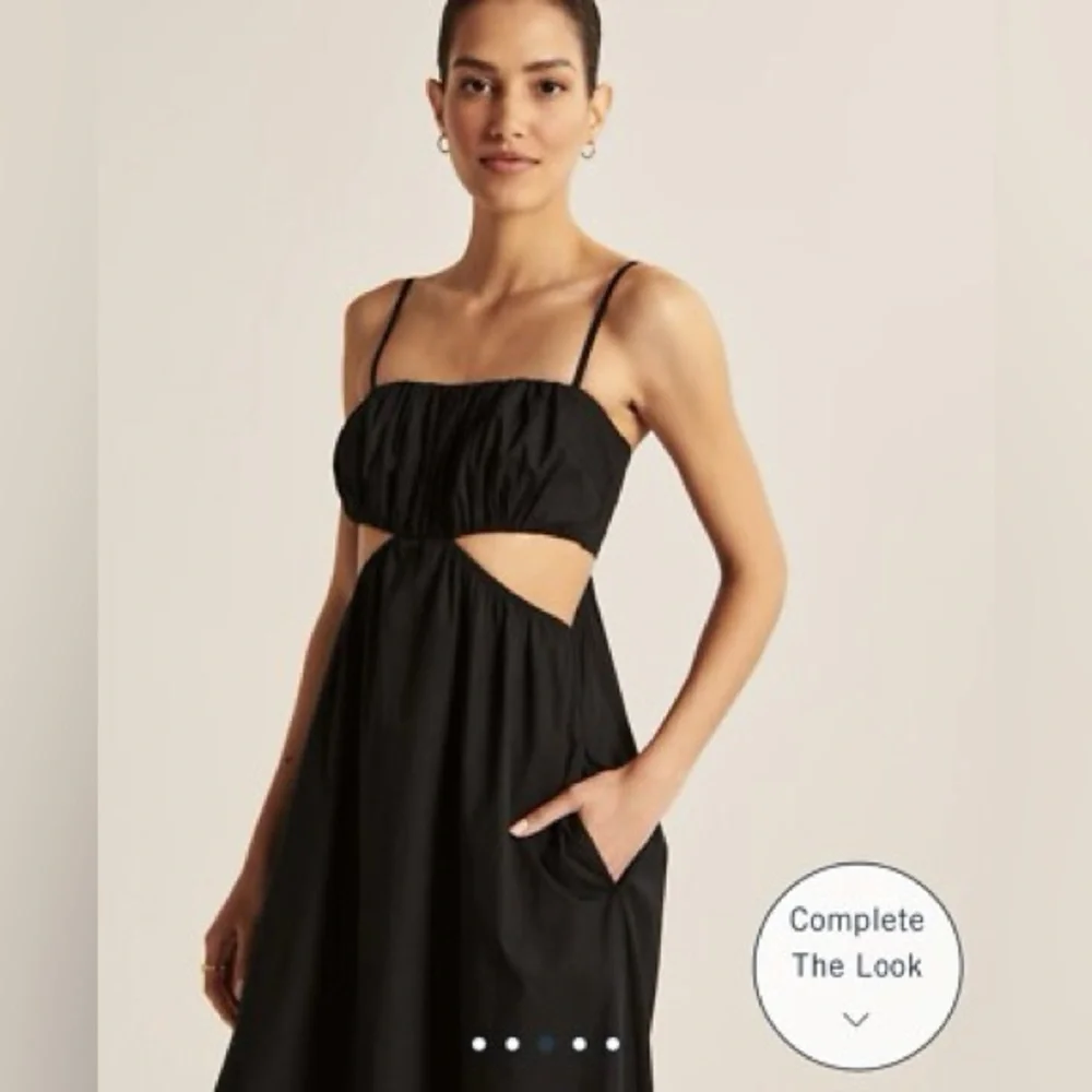Abercrombie Bubble Top Cutout Black Maxi Dress Women's Medium